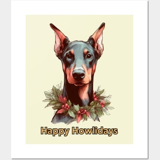 Happy Howlidays - Doberman Pinscher Posters and Art